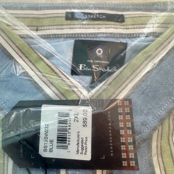 Ben Sherman Striped Oxford Shirt Short Sleeves XXL NWT - Picture 5 of 13
